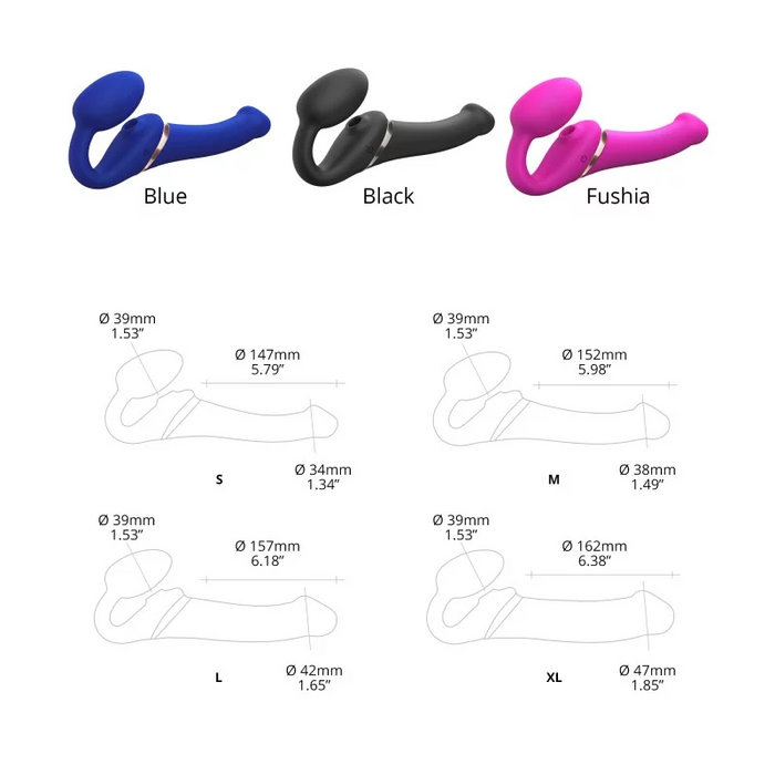 MULTI ORGASM BENDABLE STRAP-ON - S - FUCHSIA