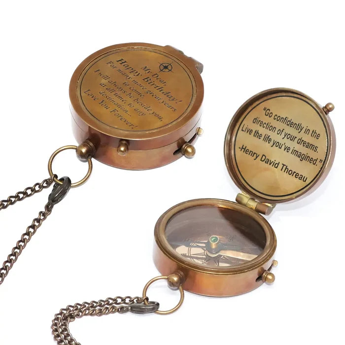 My Dear Happy Birthday Brass Compass HBC116