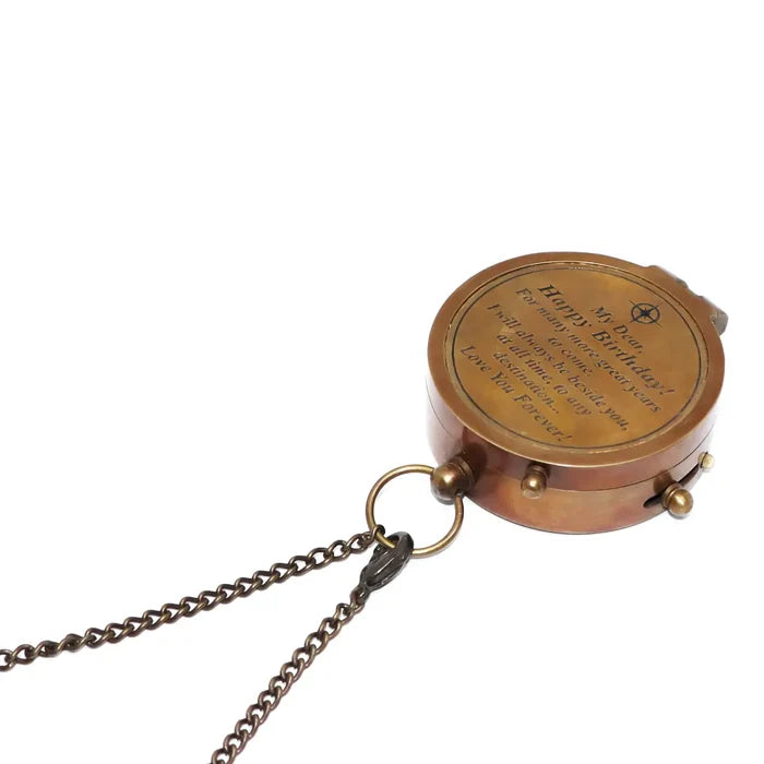 My Dear Happy Birthday Brass Compass HBC116