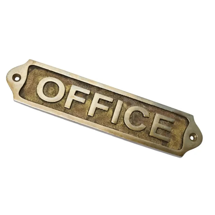 Office Door Sign | Brass Plaques - Antique Finish