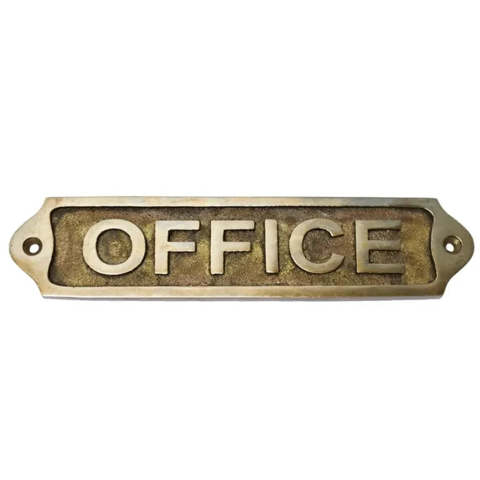 Office Door Sign | Brass Plaques - Antique Finish