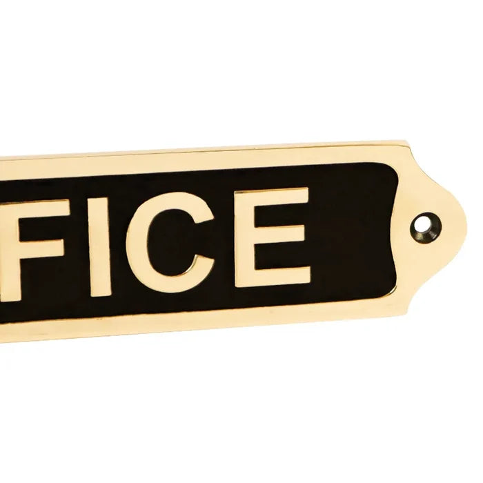 Office Door Sign | Brass Plaques - Black Finish