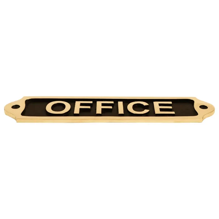 Office Door Sign | Brass Plaques - Black Finish