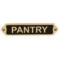 Brass Pantry door sign in sleek black and gold finish