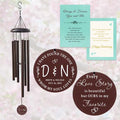 Bronze Personalized Anniversary Wind Chime with custom engraving and gift card