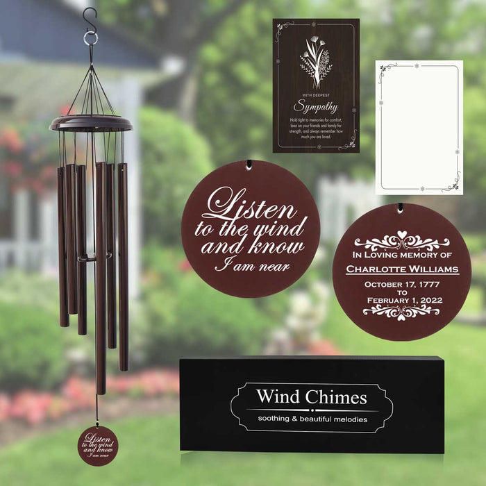 Outdoor personalized bereavement wind chime gift