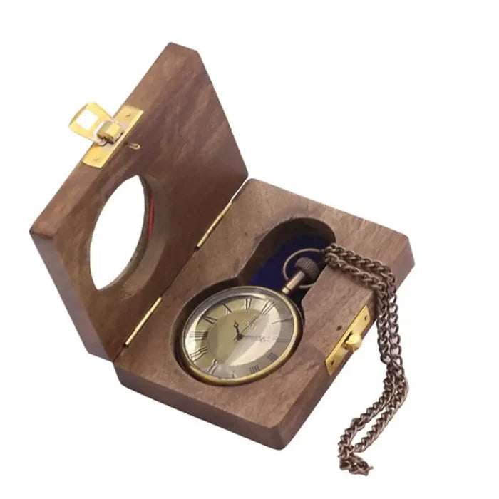 Vintage engraved pocket watch gift set
