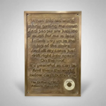 personalized bronze plaque engraved lyrics and Atlantic Records logo on a gray background