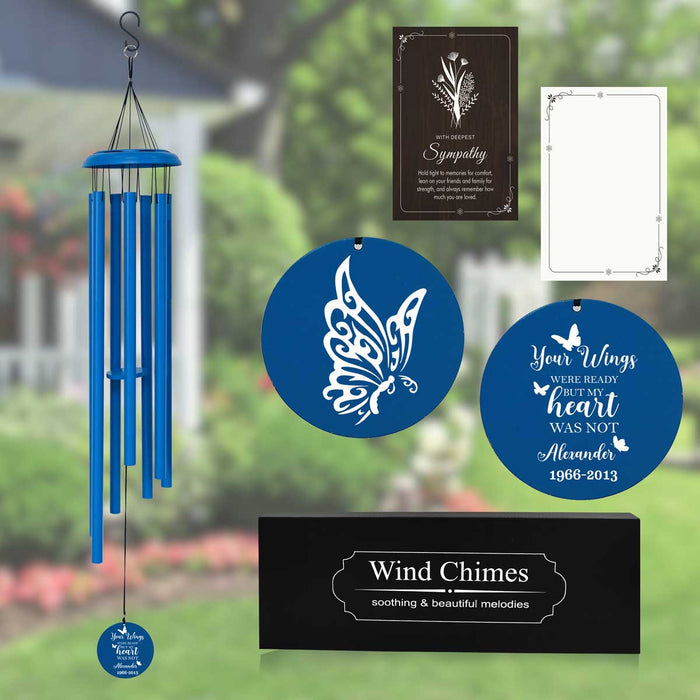 Memorial butterfly wind chime as sympathy gift