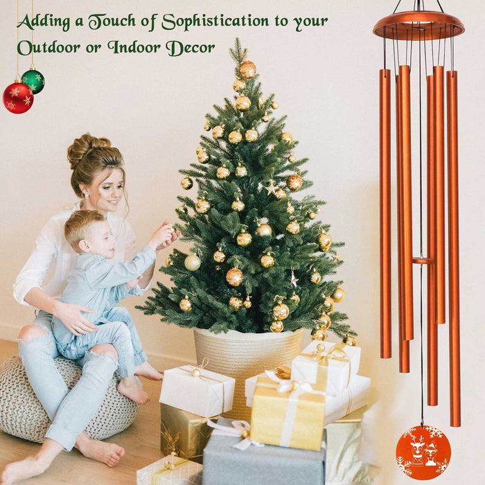 Customizable Christmas wind chime with personalized engraving for indoor and outdoor decor