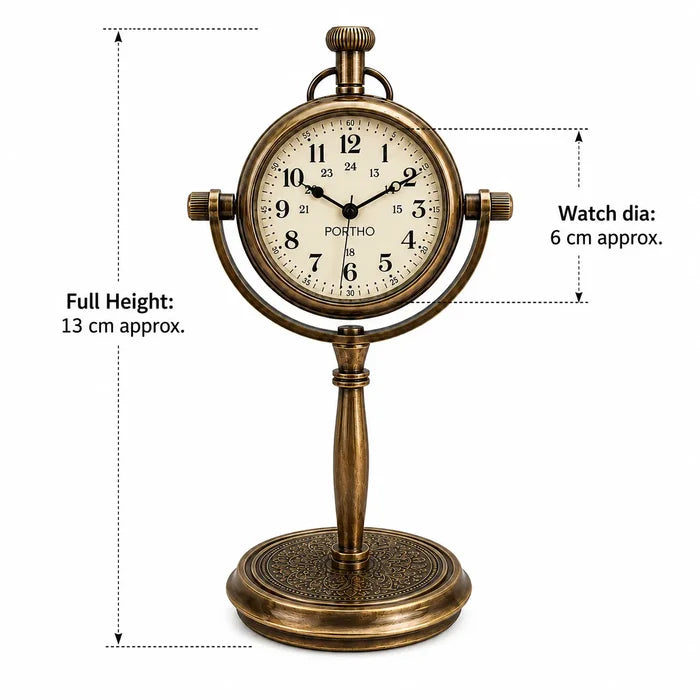 Desk clock size and dimensions infography