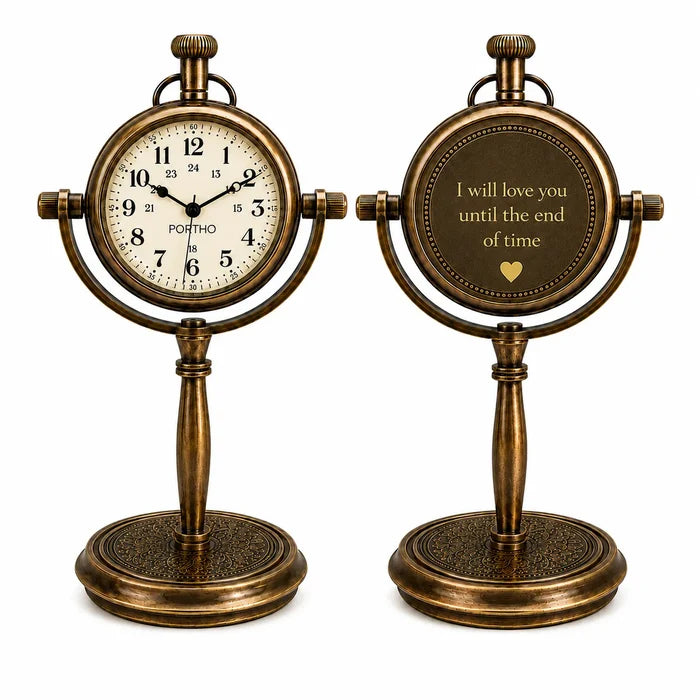 Personalized engraved anniversary desk clock ACP059