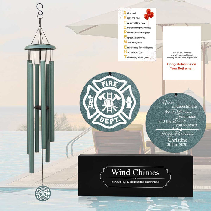 Customized retirement wind chime for firefighters