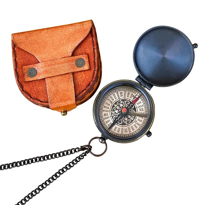 Personalized Flat Brass Compass For Gifts FBC107
