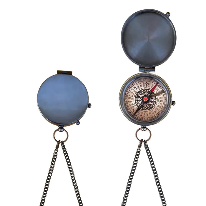 Personalized Flat Brass Compass For Gifts FBC107