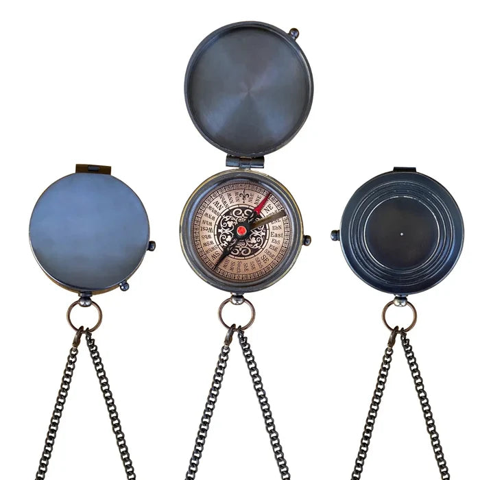 Personalized Flat Brass Compass For Gifts FBC107