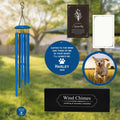 Blue Pet Memorial Wind Chime with Picture & Custom Engraving