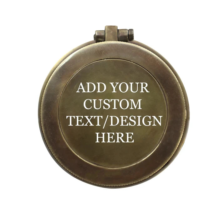 Personalized Pocket Watch with Compass – Antique Engraved Gift