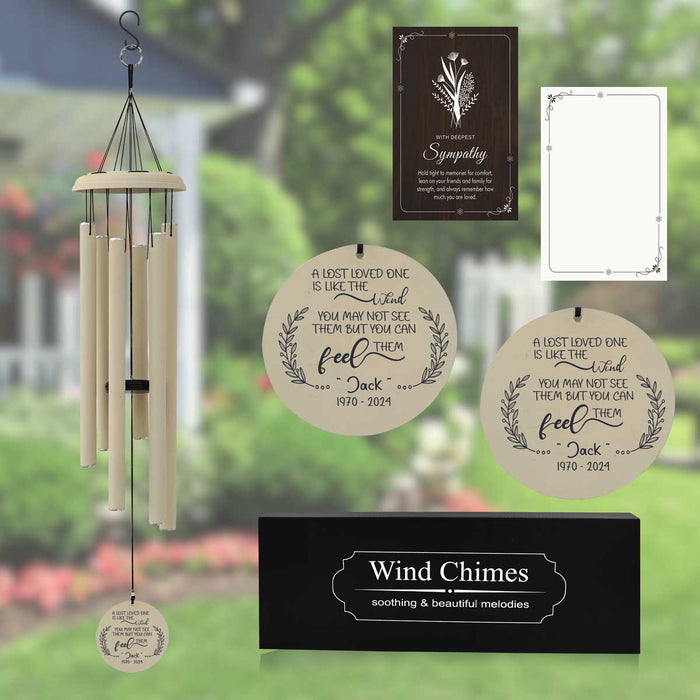 Custom remembrance wind chime for loss of family member