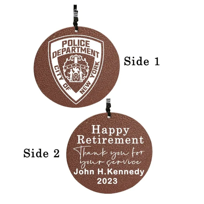Custom engraved ornament for retirement wind chime