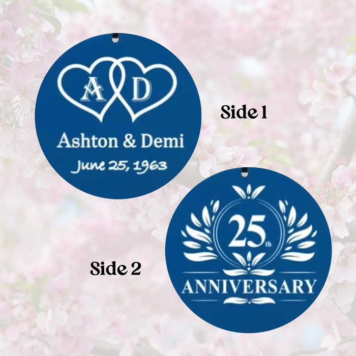Custom engraved pendent for anniversary wind chime