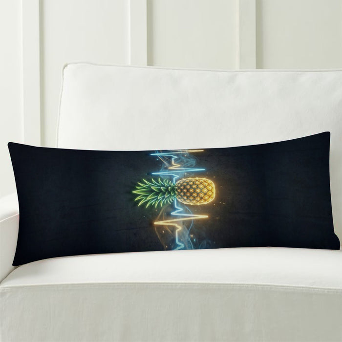 Pineapple Heartbeat Extra Long Pillowcase – Soft Breathable Polyester with Hidden Zipper