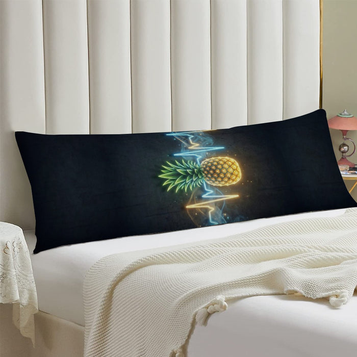 Pineapple Heartbeat Extra Long Pillowcase – Soft Breathable Polyester with Hidden Zipper