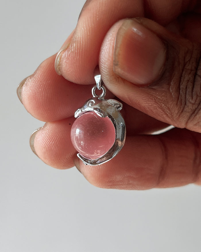 Pink dolphin charm - 1 pc