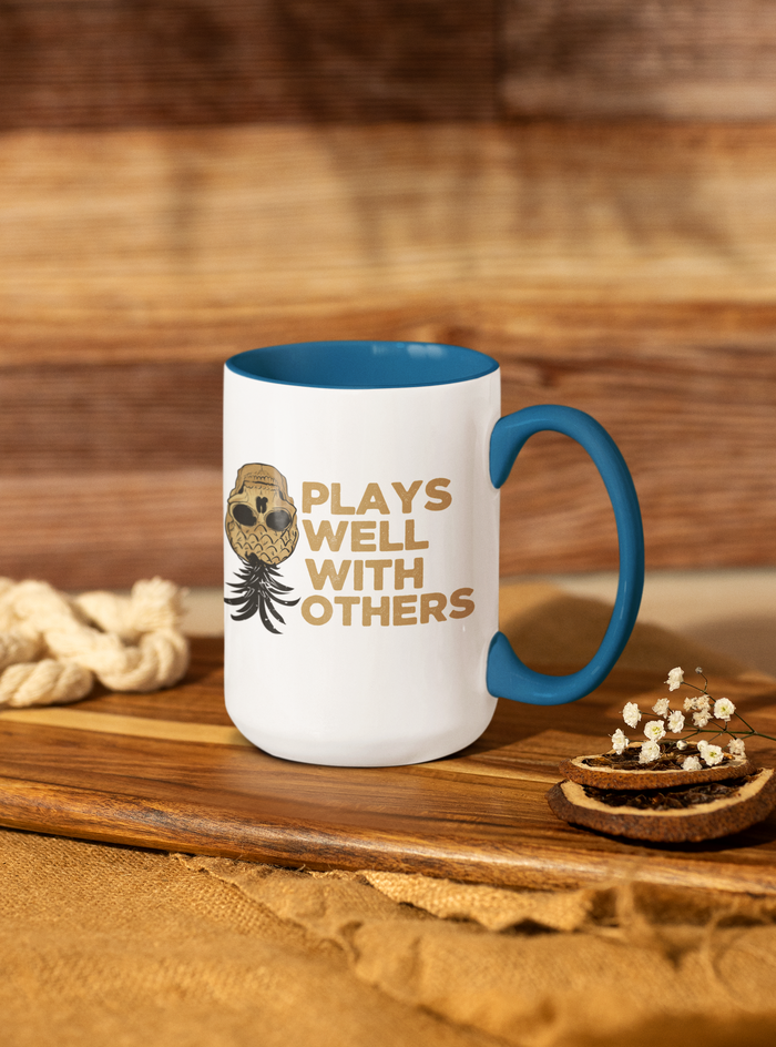Playful Owl Accent Coffee Mug - 11 & 15oz - Perfect Gift for Nature Lovers