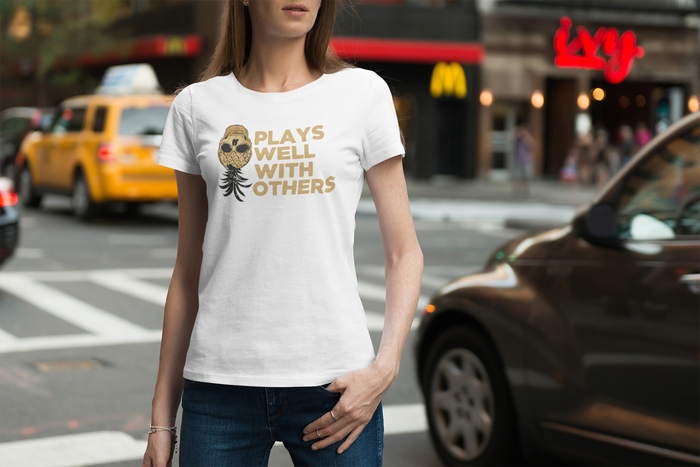 Plays Well With Others Unisex Heavy Cotton Tee - Fun Casual Shirt for Social Gatherings