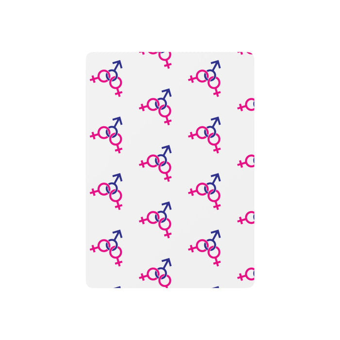 Poker Playing Cards - Female, Female and Male (3-way) Gender Symbols  of Spades Design