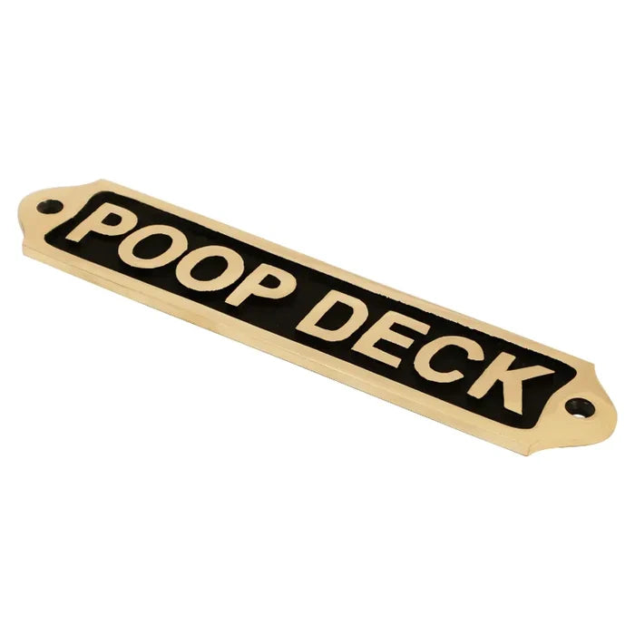 POOP DECK Brass Door sign