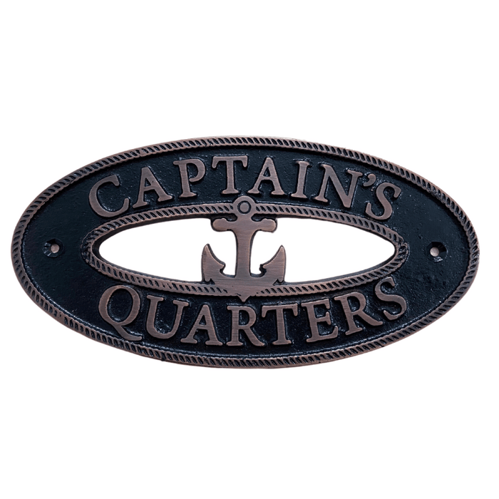 Premium Nautical Anchor Oval Brass Plaque – Coastal Home & Boat Door Sign |