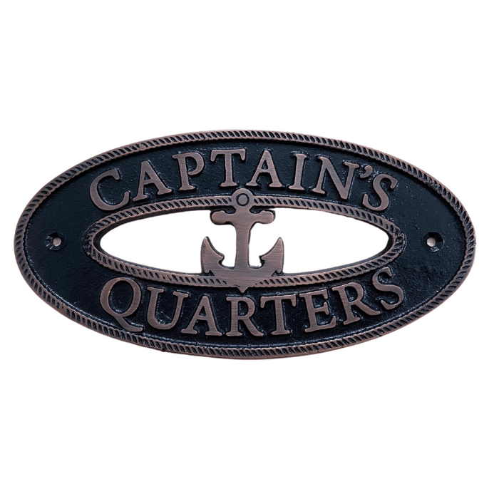 Premium Nautical Anchor Oval Brass Plaque – Coastal Home & Boat Door Sign |