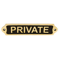 Private brass door sign black finish
