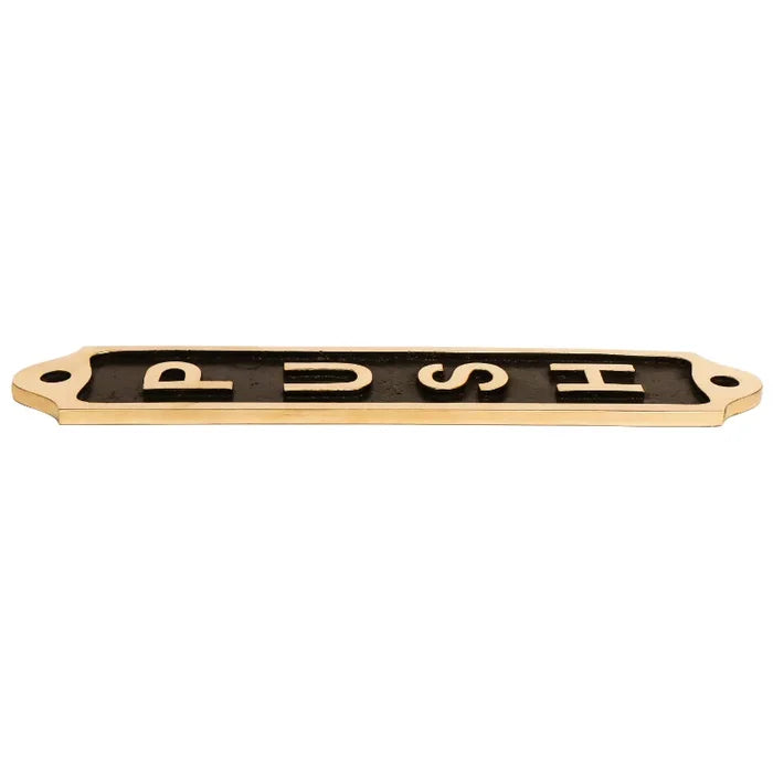 Premium brass push plate sign