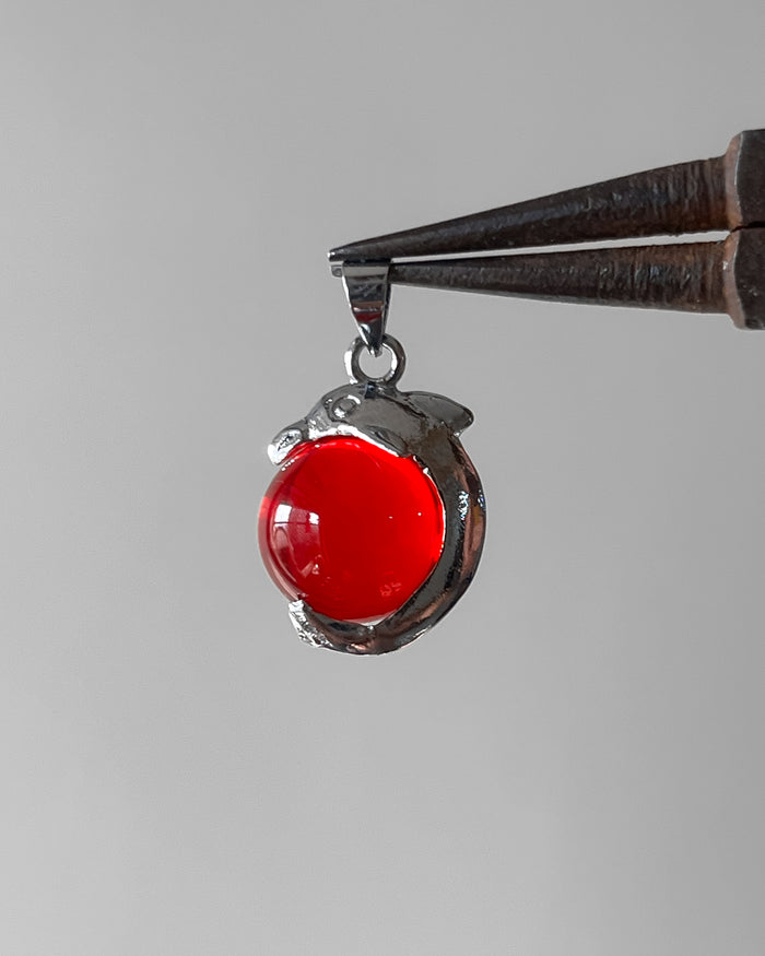 Red dolphin charm - 1 pc