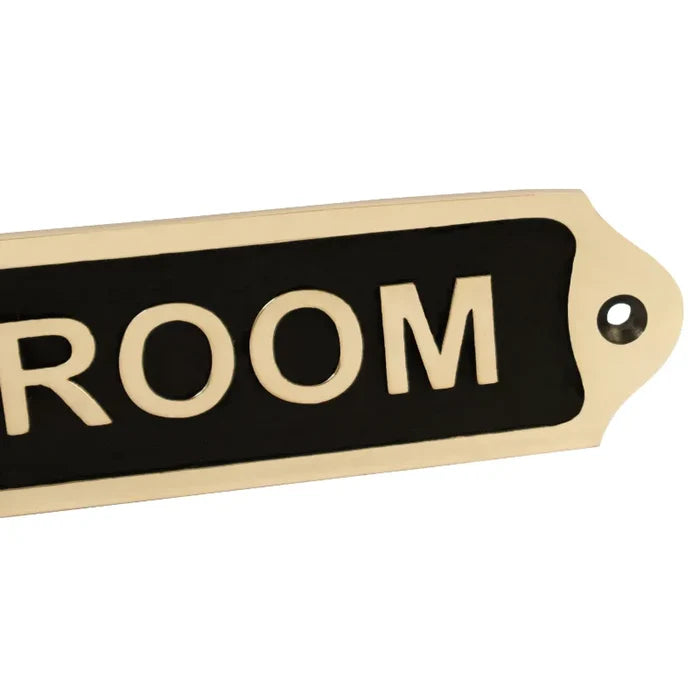 Restroom Door Sign | Brass Plaques 22x5cm Black finish