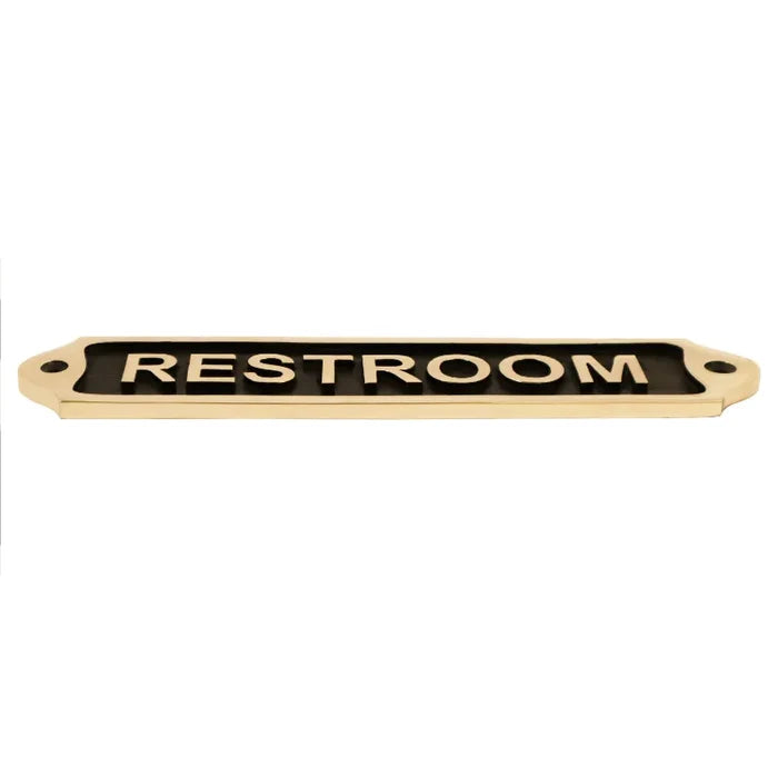 Durable black finish brass plaque for restroom signage