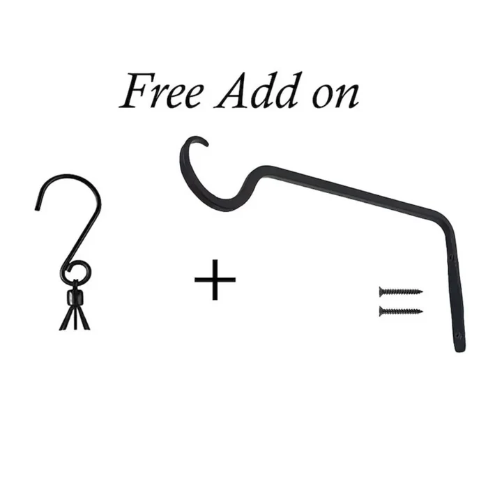 Black metal  hangers with a "Free Add-on" hook and screws.