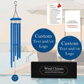 Personalized Dark Blue Retirement Wind Chime with Custom Text and Logo Engraving
