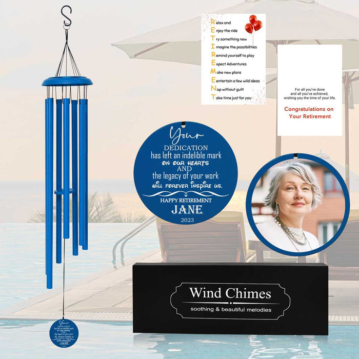 Elegant Retirement Gift Wind Chime with Photo