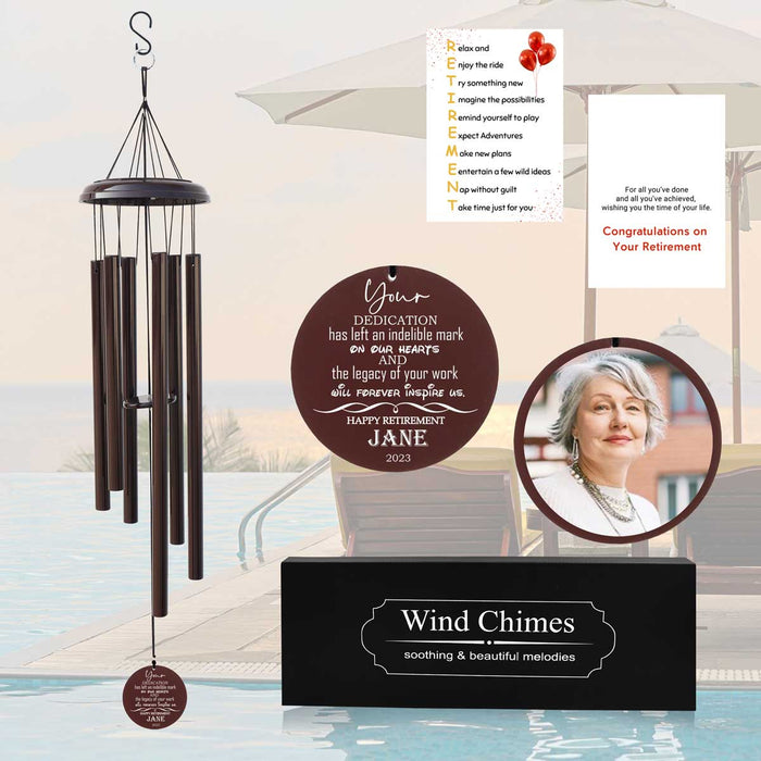 Retirement Wind Chime in Silver and Copper Finish