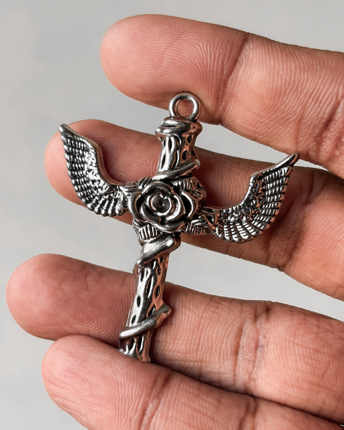 Rose wing cross - 1 pc