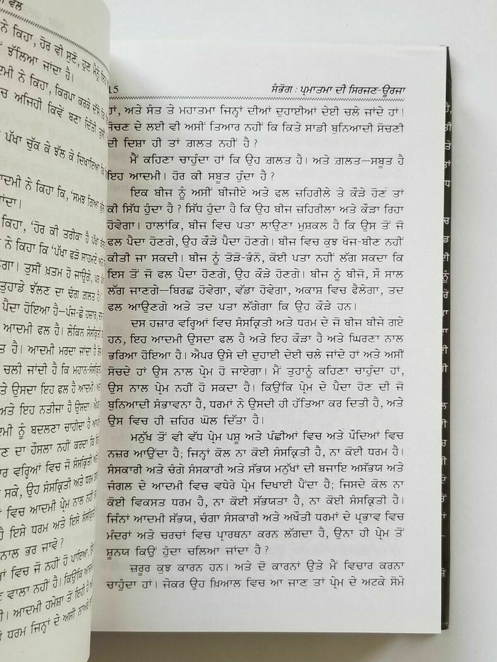 Sambhog to Samadhi Wal Osho Rajneesh Punjabi Gurmukhi Reading Literature Book Hardback