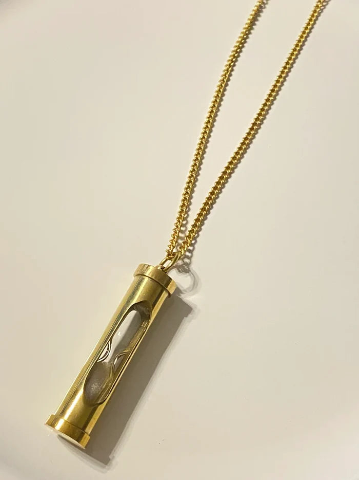 Vintage Sand Timer Necklace for women and men