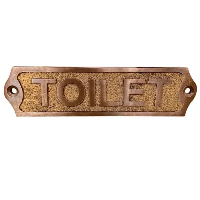 Brass Door Sign: Restroom, Ladies, Gents & Toilet