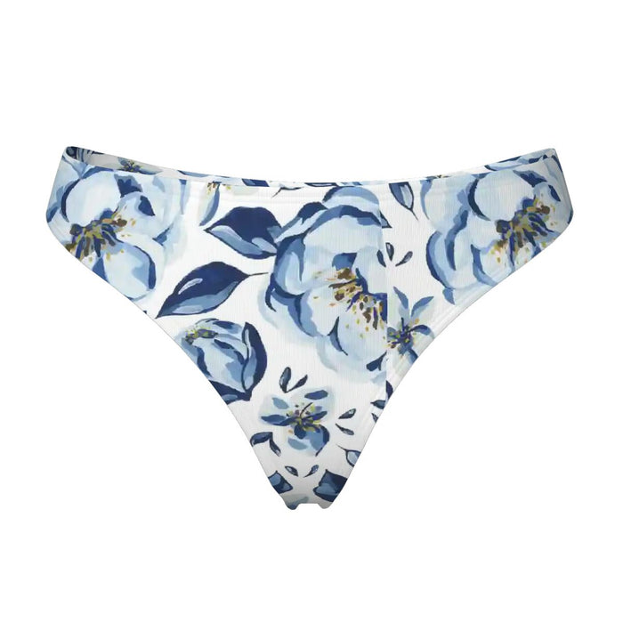 Sexy Blue Floral Thongs for Women
