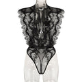 Sexy Lace Splicing Deep V-Neck Slimming Bodysuit