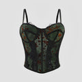 Sexy tight printed lace camisole